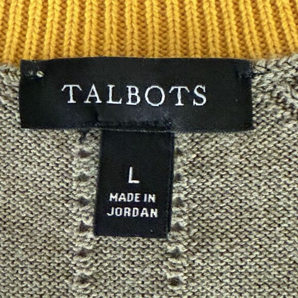 Talbots Sagebrush Olive Gold Tipped Girlfriend Cardigan Sweater Size Large - Picture 5 of 14